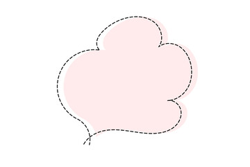 点線で作ったシンプルなかわいい吹き出し　ピンク