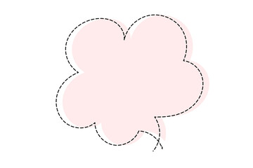 点線で作ったシンプルなかわいい吹き出し　ピンク
