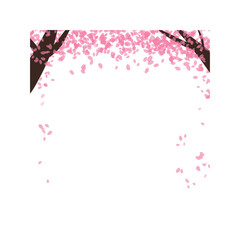 Blooming Sakura: The image captures a tranquil scene of cherry blossoms in full bloom, their delicate petals cascading like pink confetti against a clear sky. The beauty of spring in full splendor.