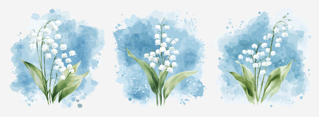 Lilies of the valley watercolor