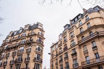 Classic Parisian Apartment Building Architecture with Balconies