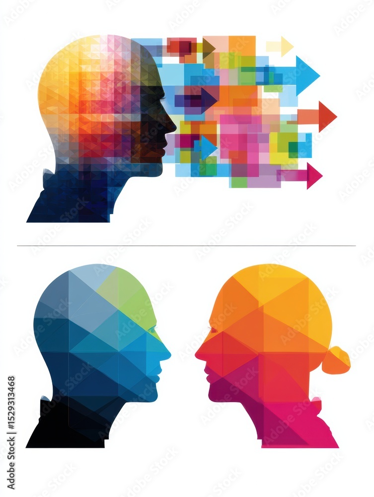 Poster Mindset Shift Examples Showing Transformation of Thinking Styles Through Visual Contrast and Colorful Representations