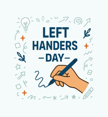 Left Handers Day Celebration Illustration – Creative Tribute to Lefties