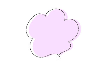 点線で作ったシンプルなかわいい吹き出し　紫
