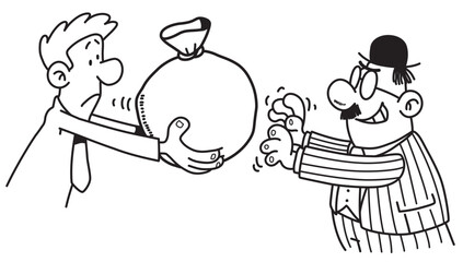 Man Receives Bag of Money From Other Man