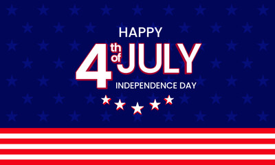 Happy 4th of July USA Independence Day Background with American Flag Vector Illustration. Perfect for banners, posters, social media, and holiday greetings.