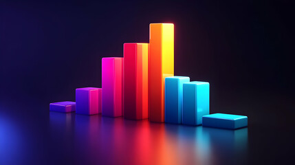 Vibrant 3D Bar Chart Data Visualization