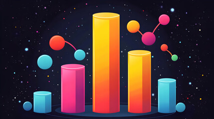 Vibrant Pixel Art Data Chart with Colorful Columns