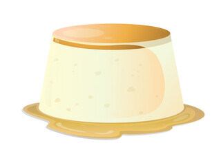 A Delicious Creamy Dessert with a Sweet Caramel Topping on a Plate