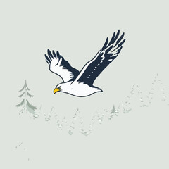 Obraz premium Graceful Eagle in a Forest