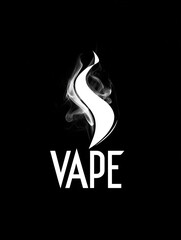 Abstract Vape text over black background