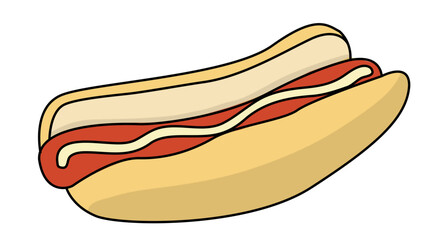 A Delicious Classic Hot Dog with Mustard in a Soft Bun