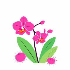 Vibrant Orchid in a Garden
