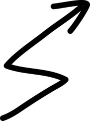 Abstract Orange Zigzag Arrow Symbolizing Growth Progress and Directional Movement