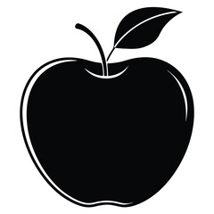 A stylized black apple with a leaf is presented against a white backdrop here