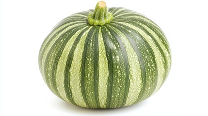 Fresh Green Courgette Isolated on Clean White Background