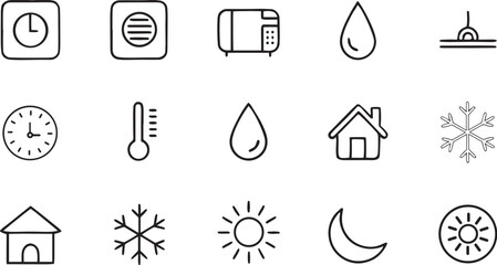 This vector icon set illustrates ecological concepts for web design