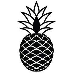 Obraz premium An isolated black pineapple shows simple elegance with detailed leaves and patterned rind