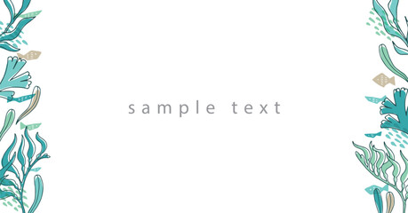 海草と海の生き物のバナー