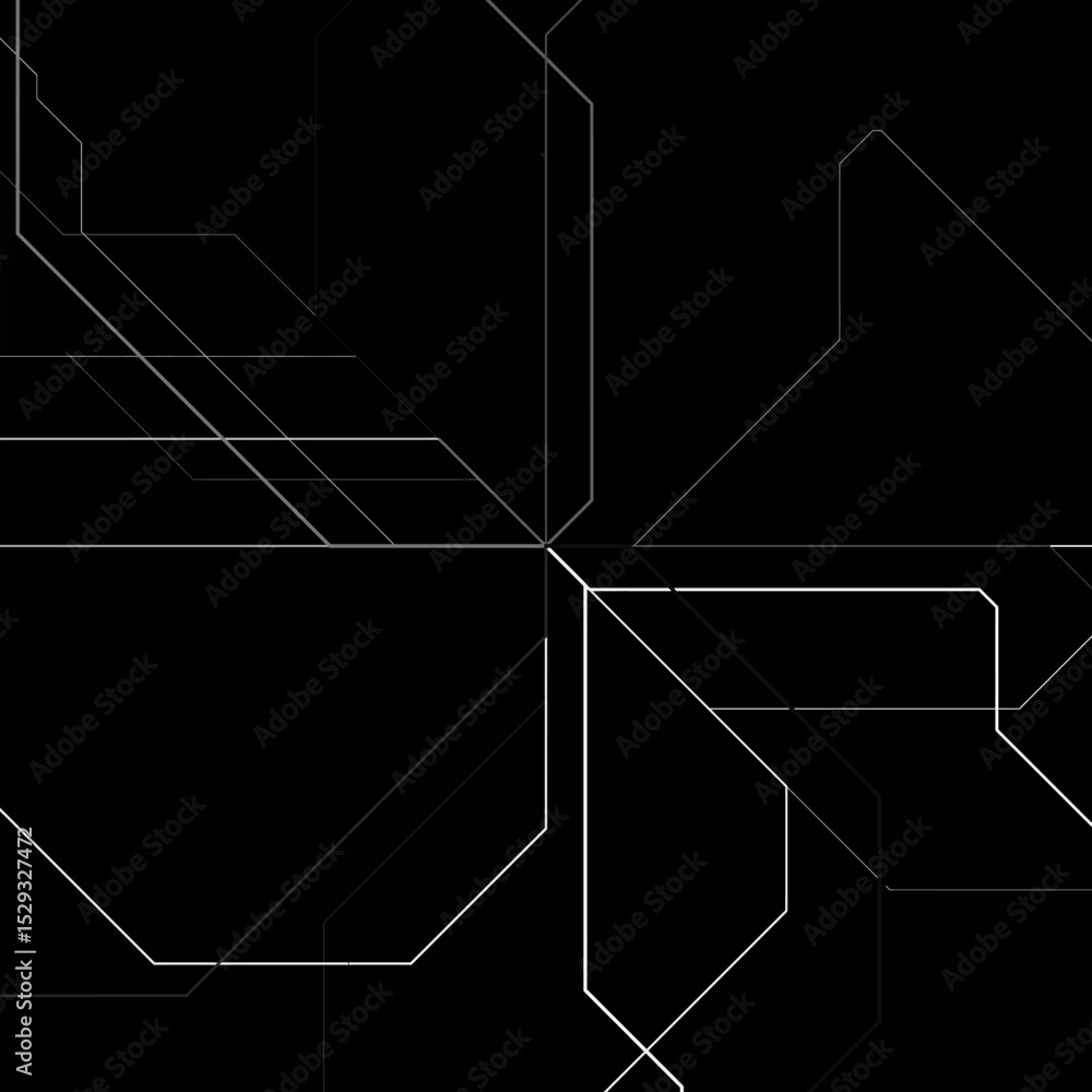Poster abstract digital patterns in black and white. white lines on a black background. abstract scheme of 