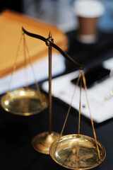 female business woman lawyers working at the law firms. Judge gavel with scales of justice. Legal law, lawyer, documents, advice and justice concept.