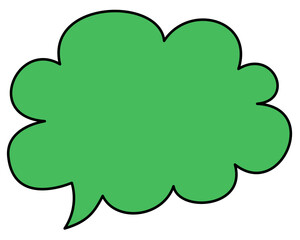 Green Speech Bubble Icon for Communication and Information Exchange