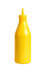 Yellow squeeze mustard plastic bottle mockup isolated on transparent background