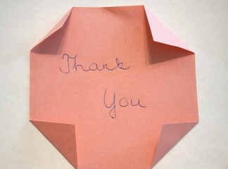 Thank you subtitle or text on paper with white background