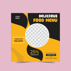 Tasty Food Social Media Template for Burgers