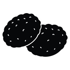 Fried Snacks Vector – Crispy Cutlet or Street Food Item Silhouette Icon

