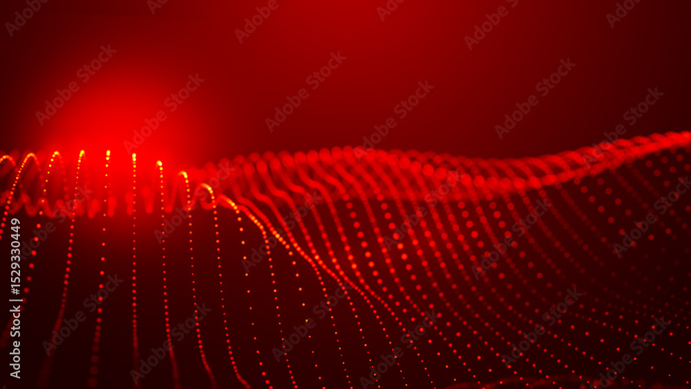 Poster abstract background with dynamic color wave. futuristic dotted wave of bright particles. colorful ba