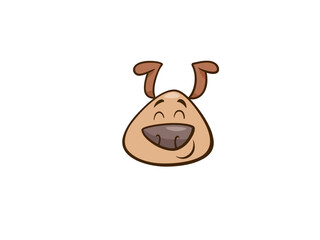 Charming Cartoon Dog Face with Big Smile and Floppy Ears Happy Cheerful Expressive