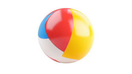 Realistic colorful inflatable beach ball with glossy surface and summer vibe isolated on white background
