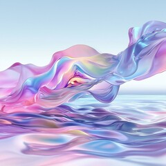Obraz premium Fluid motion artistry abstract design digital artwork colorful waves top-down perspective creativity unleashed