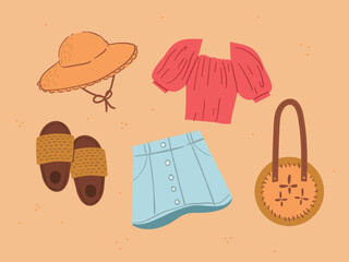 Cute Summer Outfit Fashion Illustration