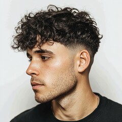 Curly hair men trend: explore the best curly hairstyles for men with fade and short curly fringe cut