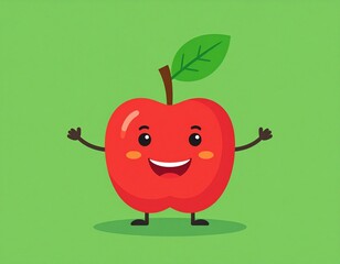 Cute Cartoon Apple Character 