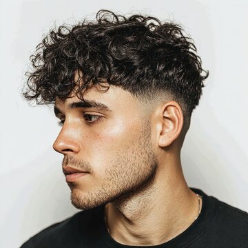 Curly hair men trend: explore the best curly hairstyles for men with fade and short curly fringe cut