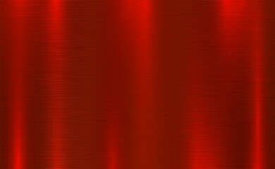 Vector red metallic tones background. Abstract gradient bright and shiny light reflection brushed steel metal texture. Illustration for background, backdrop, web, wallpaper, print and design artwork.