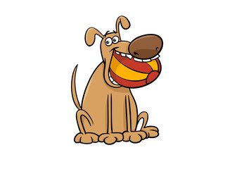 A Joyful Canine Companion Playing with a Colorful Ball