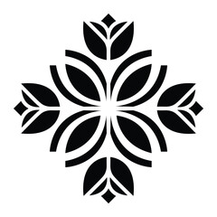 Abstract Floral Icon Symmetric Bloom Pattern