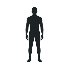 Full Body Silhouette of a Standing Man on a White Background Studio Shot Isolated Vector Illustration