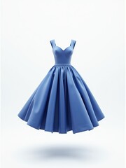 Elegant peach gown gently floats against a pristine white background, radiating grace and beauty.