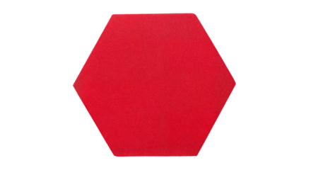 Red hexagon shape isolated on transparent background