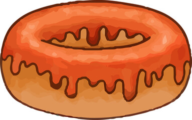 Orange Donut with Dripping Icing

