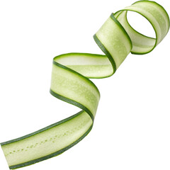 Curled cucumber ribbon