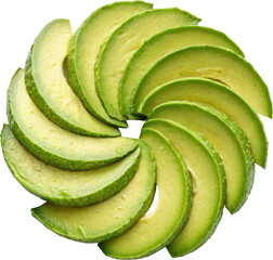 Sliced avocado fan arrangement