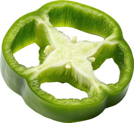 Sliced green bell pepper ring