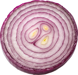 Vibrant cross section of a purple onion slice