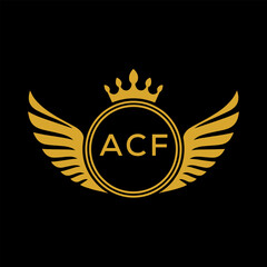 Initial ACF Letter Linked Logo for business and company identity. Modern ACF Letter Logo Vector Template with modern trendy golden logo.
